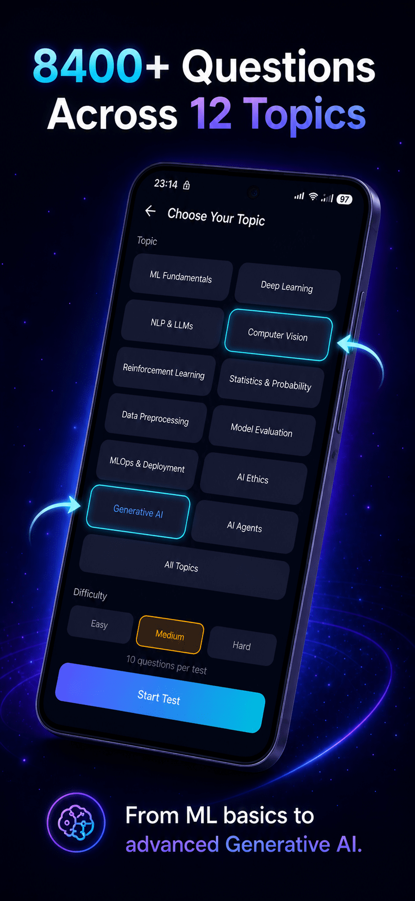 AI Prep home screen