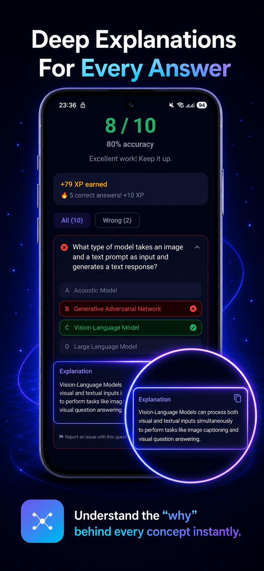 AI Prep results screen