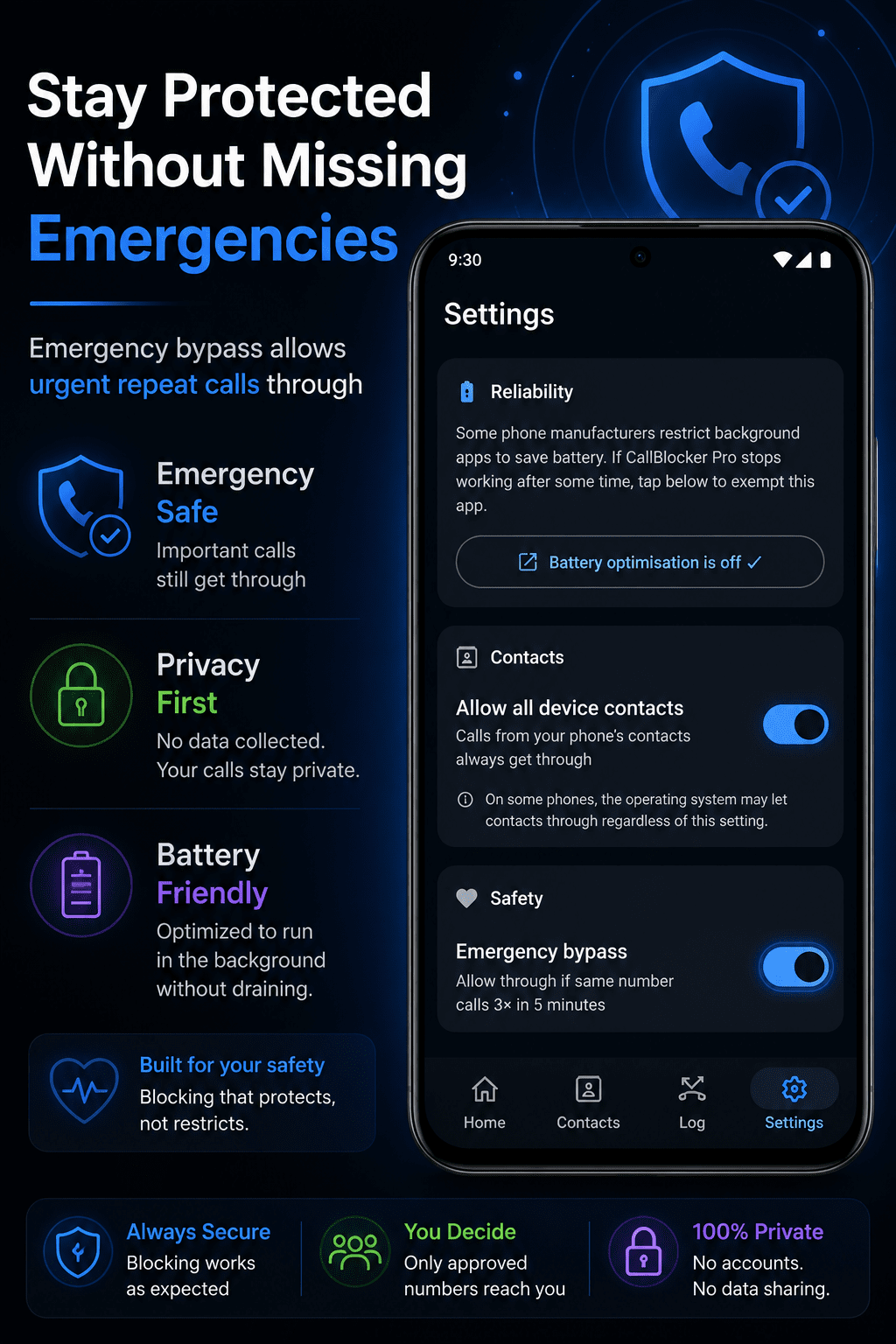 CallBlocker Pro settings
